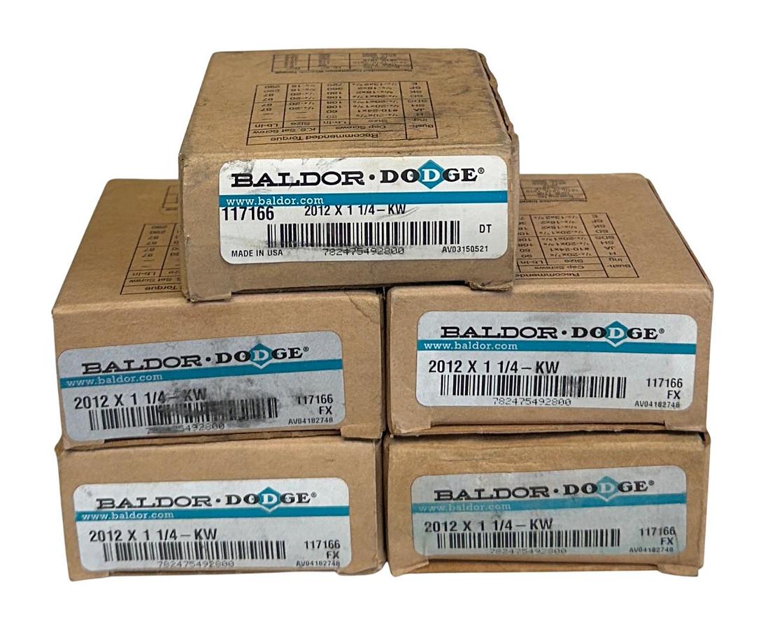 Used 5 BALDOR DODGE 2012 X 1 1/4-KW / 117166 TAPER-LOCK BUSHINGS 1-1/4'' BORE NSMP