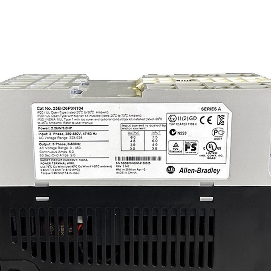 Used FOR PARTS ALLEN BRADLEY 25B-D6P0N104 /A POWERFLEX 525 2.2kW/3HP 25BD6P0N104