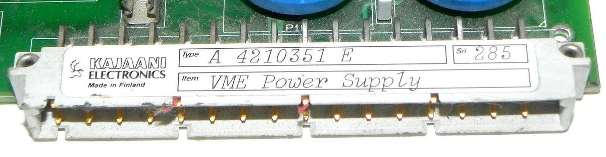 Used KAJAANI A4210351-E VME POWER SUPPLY CARD A4210351E