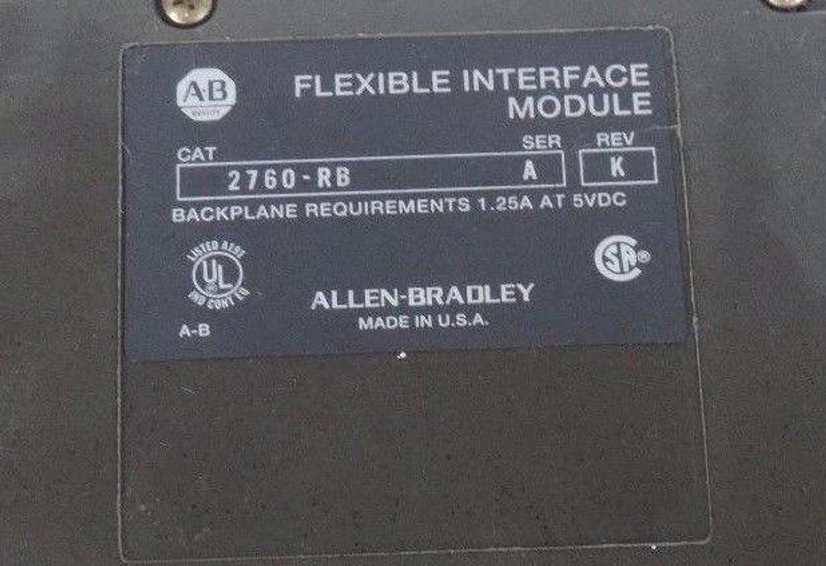 Used ALLEN BRADLEY 2760-RB FLEXIBLE INTERFACE MODULE SER A REV K 2760RB
