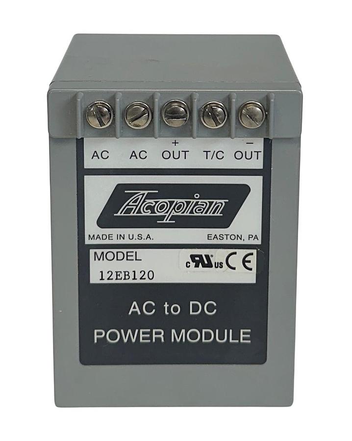 Used ACOPIAN 12EB120 AC to DC POWER MODULE 105-125VAC INPUT 12VDC OUTPUT NSNP