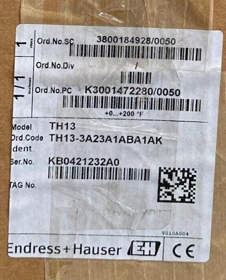 Used ENDRESS+HAUSER TH13-3A23A1ABA1AK / TH13 TEMPERATURE SENSOR TU53 TMT180-B NSMP