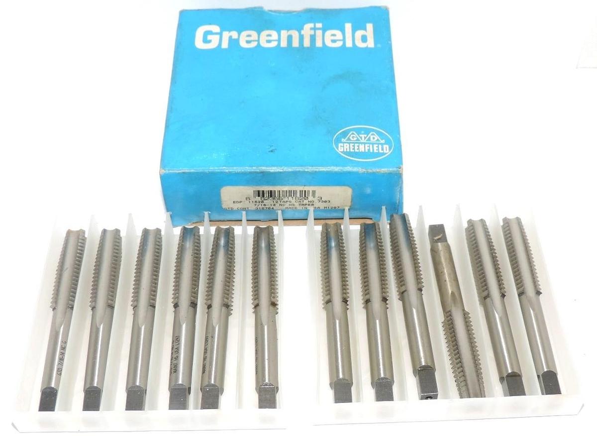 NIB GREENFIELD EDP: 11620 CAT. NO. 7303, 7/16-14 NC HS TAPER (12 TAPS)