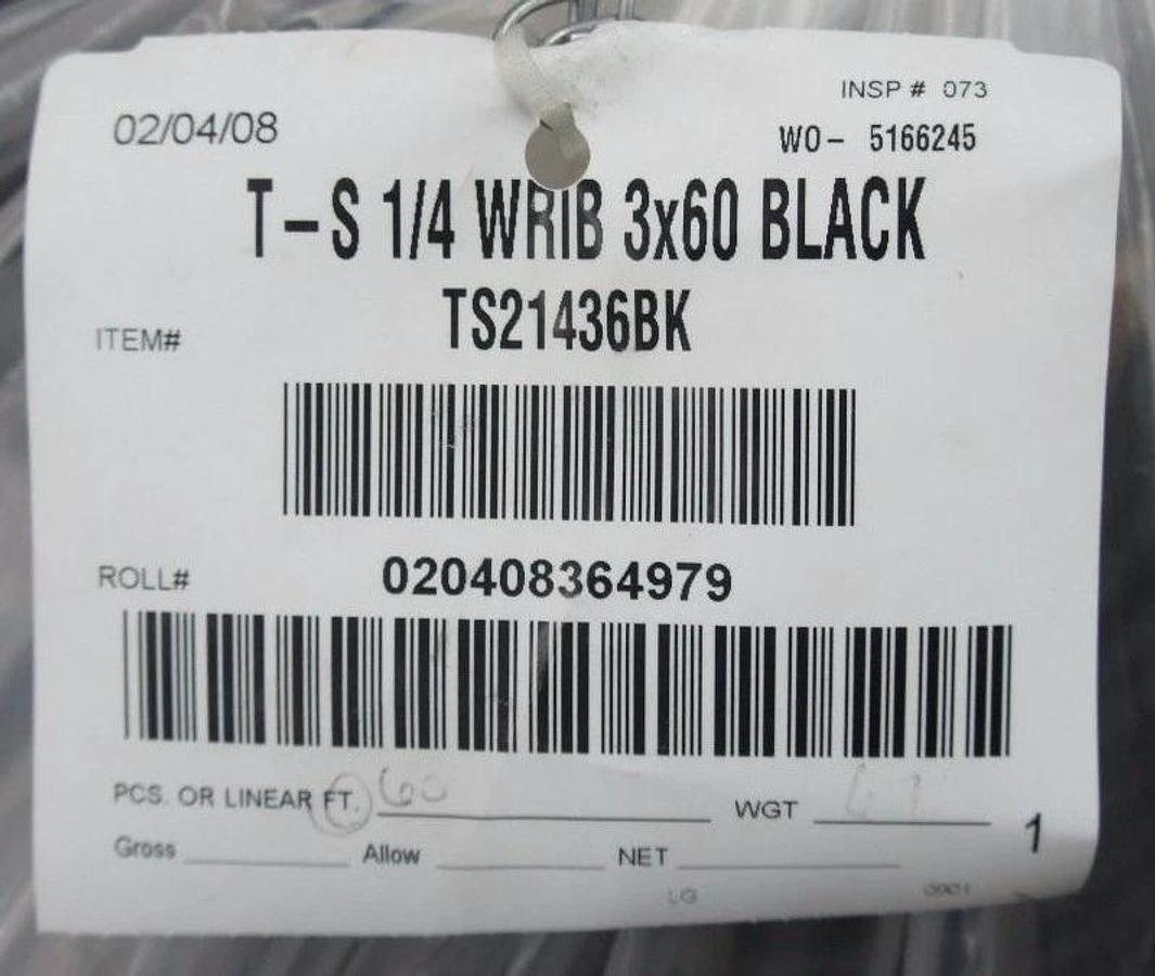 Used NEW CROWN MATTING TS21436BK MAT T-S 1/4 WRIB 3x60 BLACK