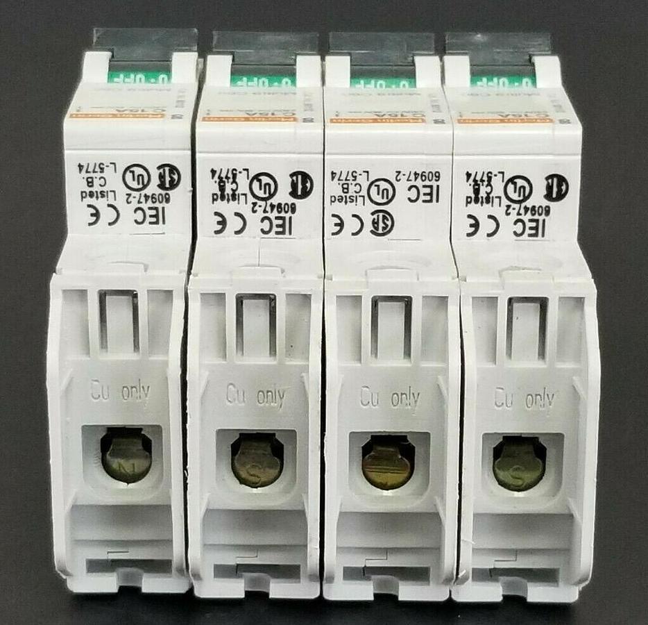 Used LOT OF 4 MERLIN GERIN CAT. NO. 60112 MULTI9 C60 CIRCUIT BREAKERS C15A 240V/60V