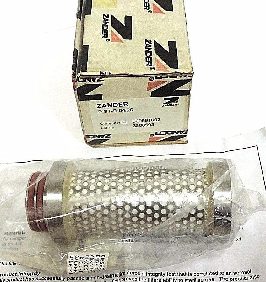 Used NIB ZANDER PST-R 04/20 FILTER ALTERNATIVE STERILE CARTRIDGE PSTR, P ST-R 04/20