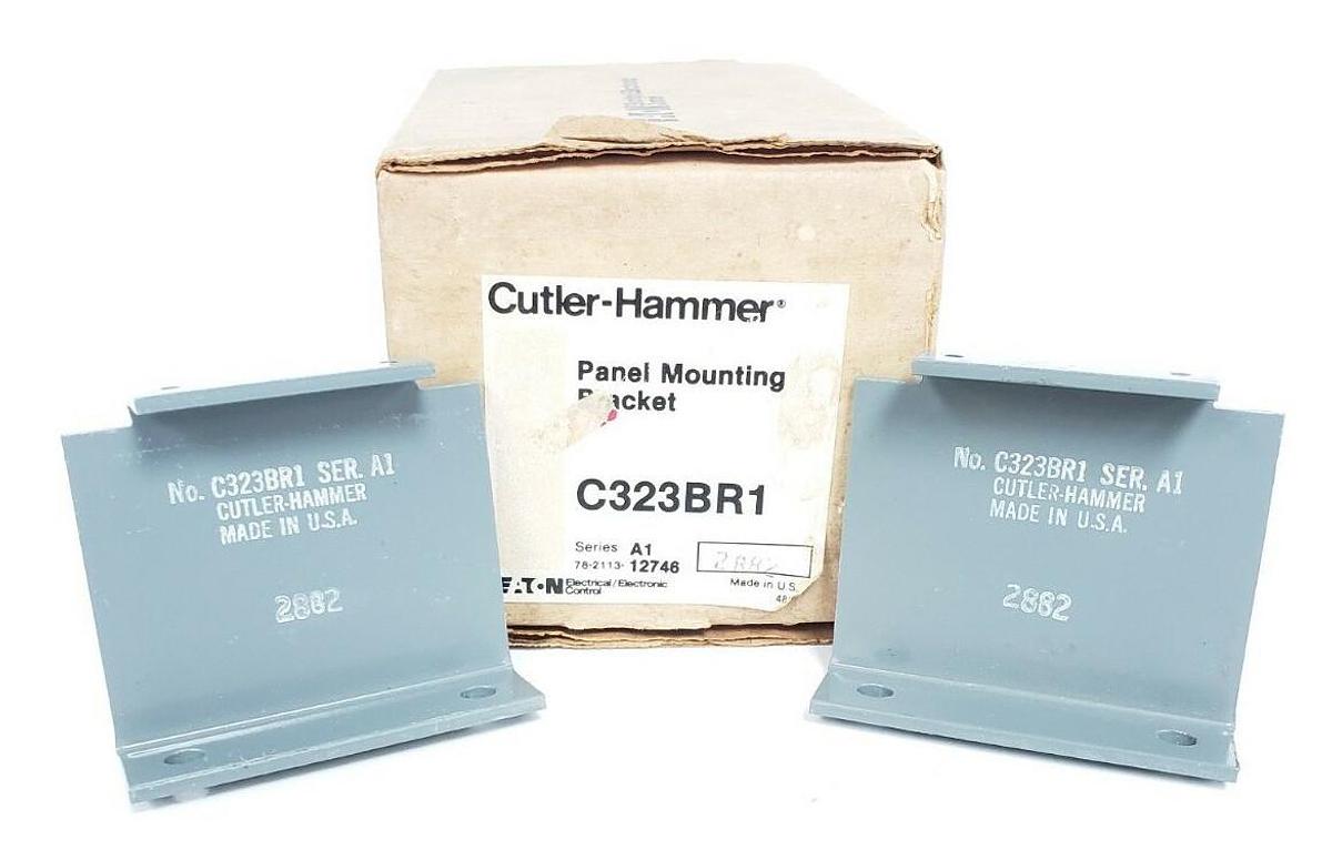 BOX OF 2 NEW EATON CUTLER-HAMMER C323BR1 PANEL MOUNTING BRACKETS, SERIES A1