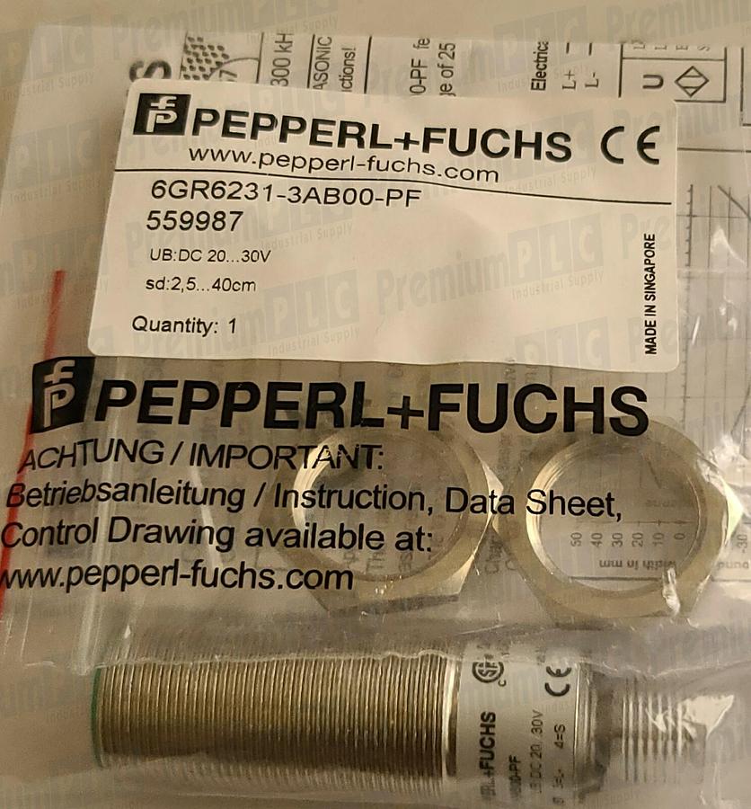 Used NEW PEPPERL + FUCHS 6GR6231-3AB00-PF / 559987 ULTRASONIC SENSOR DC 20...30V