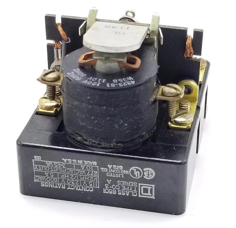 Used SQUARE D 8501-CO-3 RELAY 8501CO3, SER. A, 277VAC, 10AMP, 60HZ