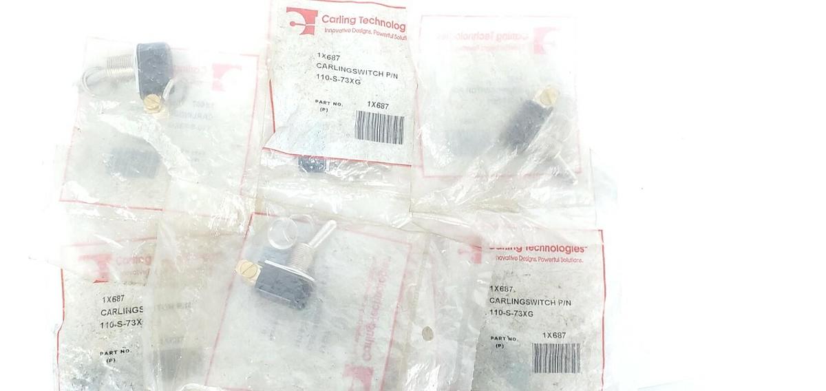 Used LOT OF 7 NIB CARLING TECHNOLOGIES 1X687 110-S-73XG TOGGLE SWITCHES
