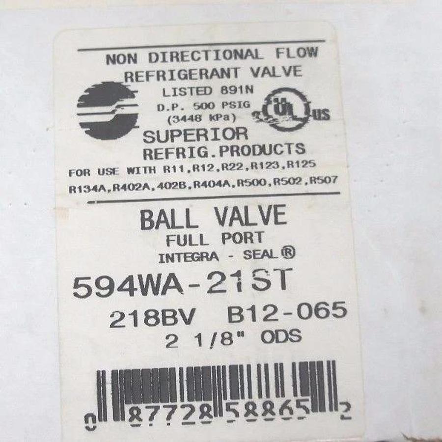 Used NIB SUPERIOR 594WA-21ST BALL VALVE FULL 2 1/8" ODS DP500PSIG 3448KPa