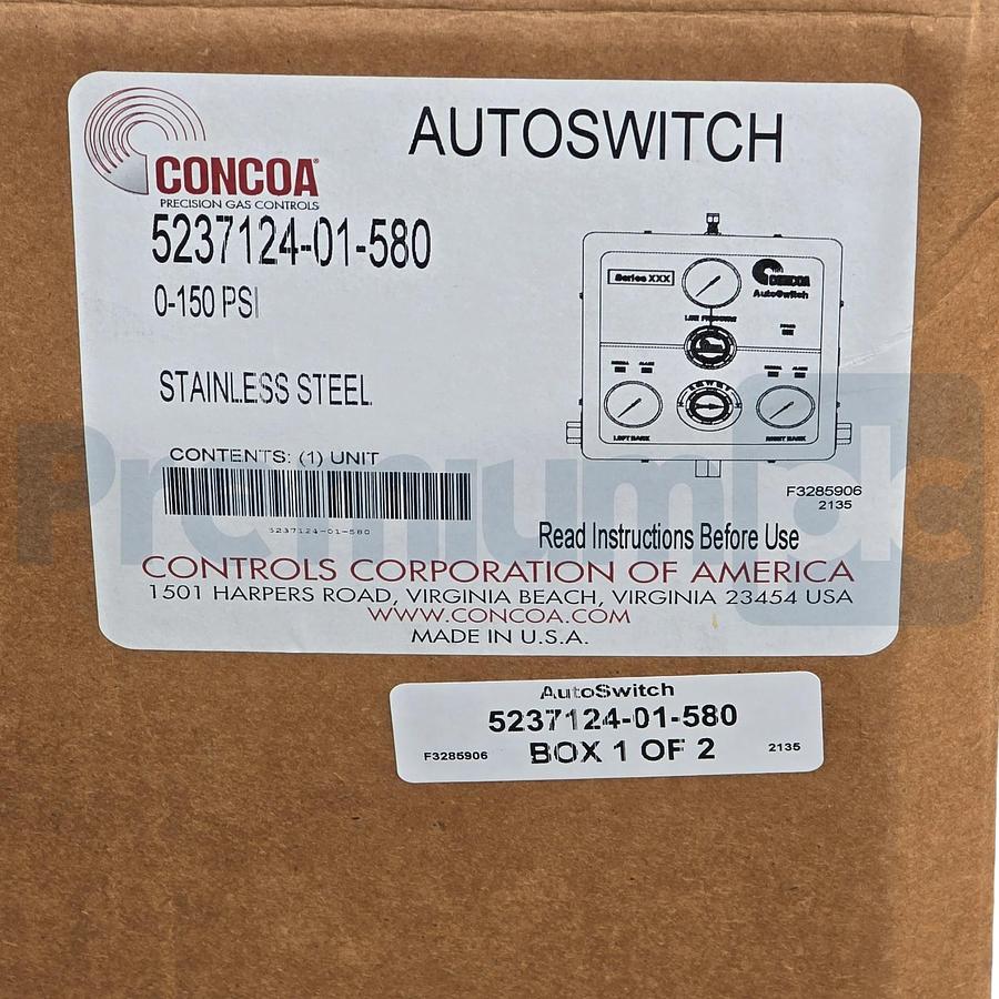 Used CONCOA 523 Series AutoSwitch Gas Switchover Delivery System 5237124-01-580 NEW