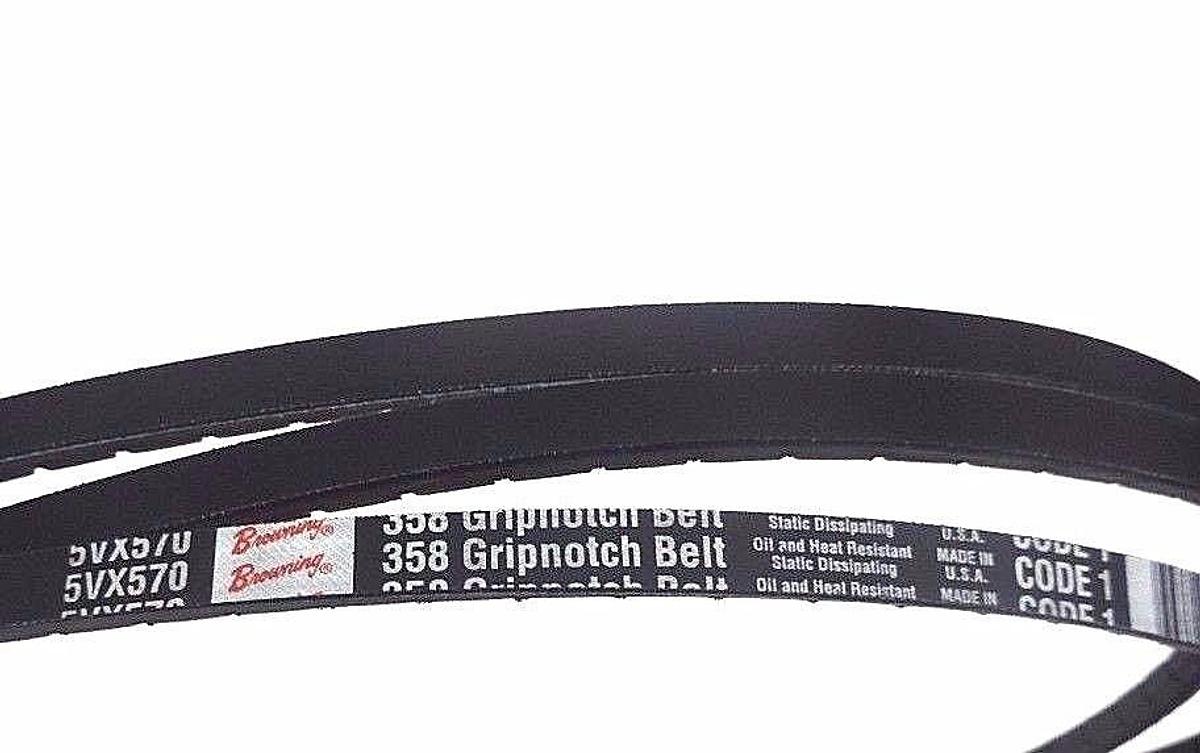 Used LOT OF 3 NEW BROWNING 5VX570, 358 GRIPNOTCH V-BELTS 57" O.C.