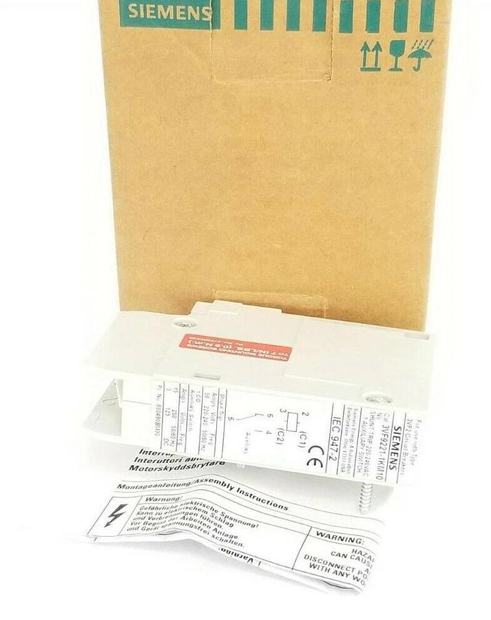 Used NIB SIEMENS 3VF9221-1KM10 AUXILIARY SWITCH / SHUNT TRIP 220-240VAC 50/60HZ