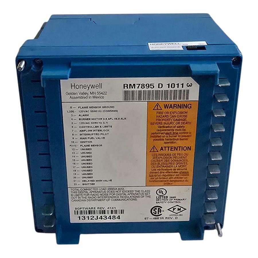 Used Honeywell RM7895D1011 7800 Series Automatic Burner Control 120V RM7895 D 1011