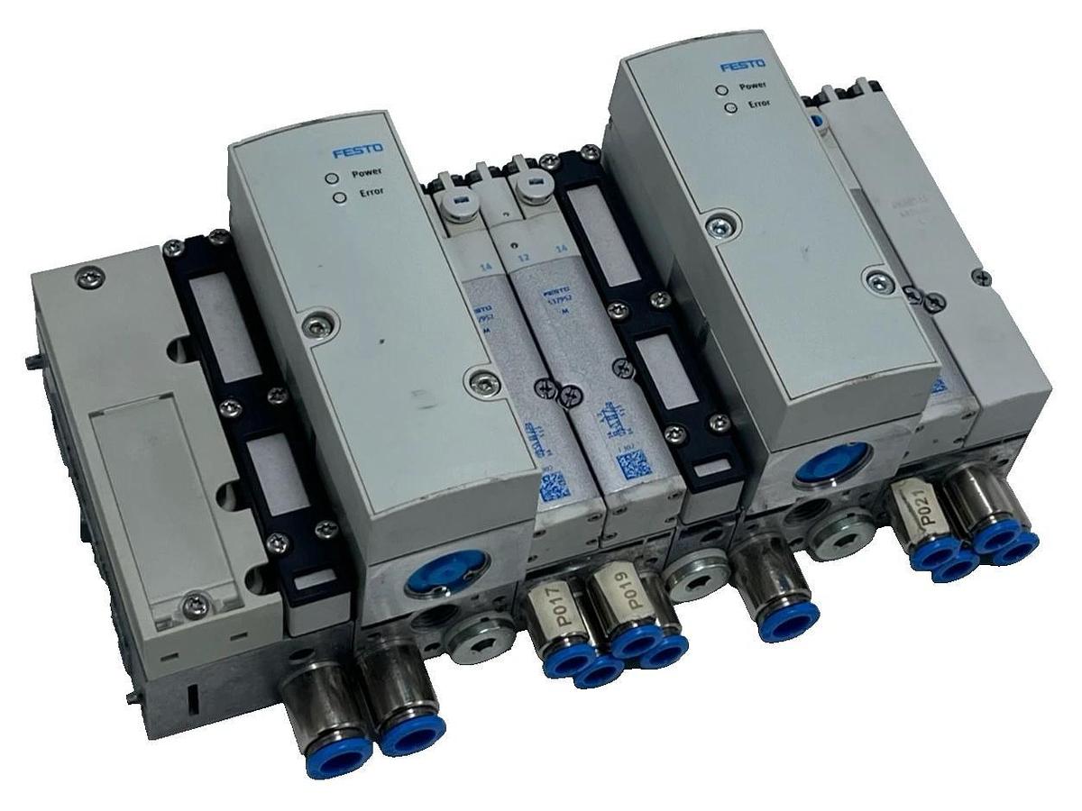 Used Festo MPA-S Valve Manifold | 2x VPPM-6TA Proportional Valves | 3x VMPA2 Solenoid