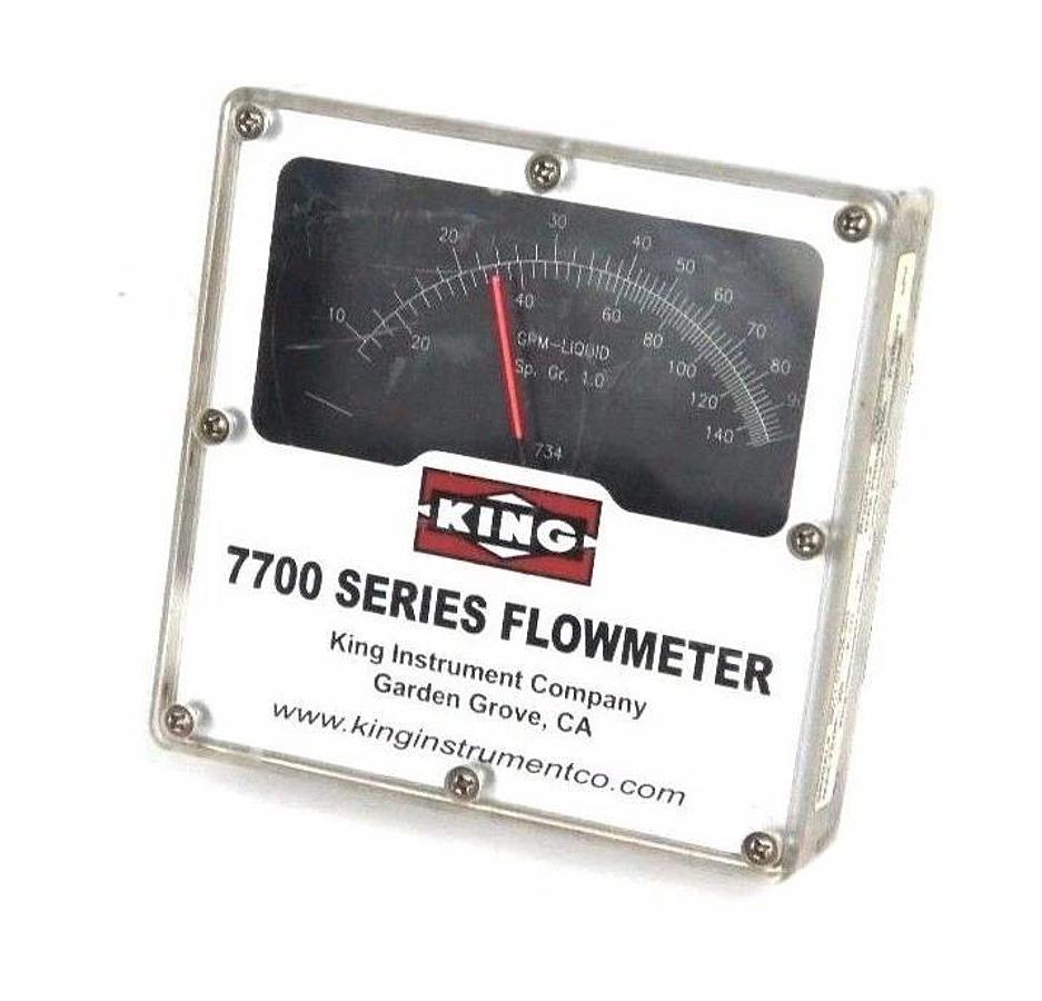 Used KING MODEL 7700 SERIES FLOWMETER, 7711230734, 1500 PSI MAX PRESS