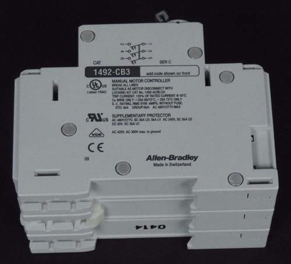 Used NIB ALLEN BRADLEY 1492-CB3H040 CIRCUIT BREAKER SER C 1492CB3H040