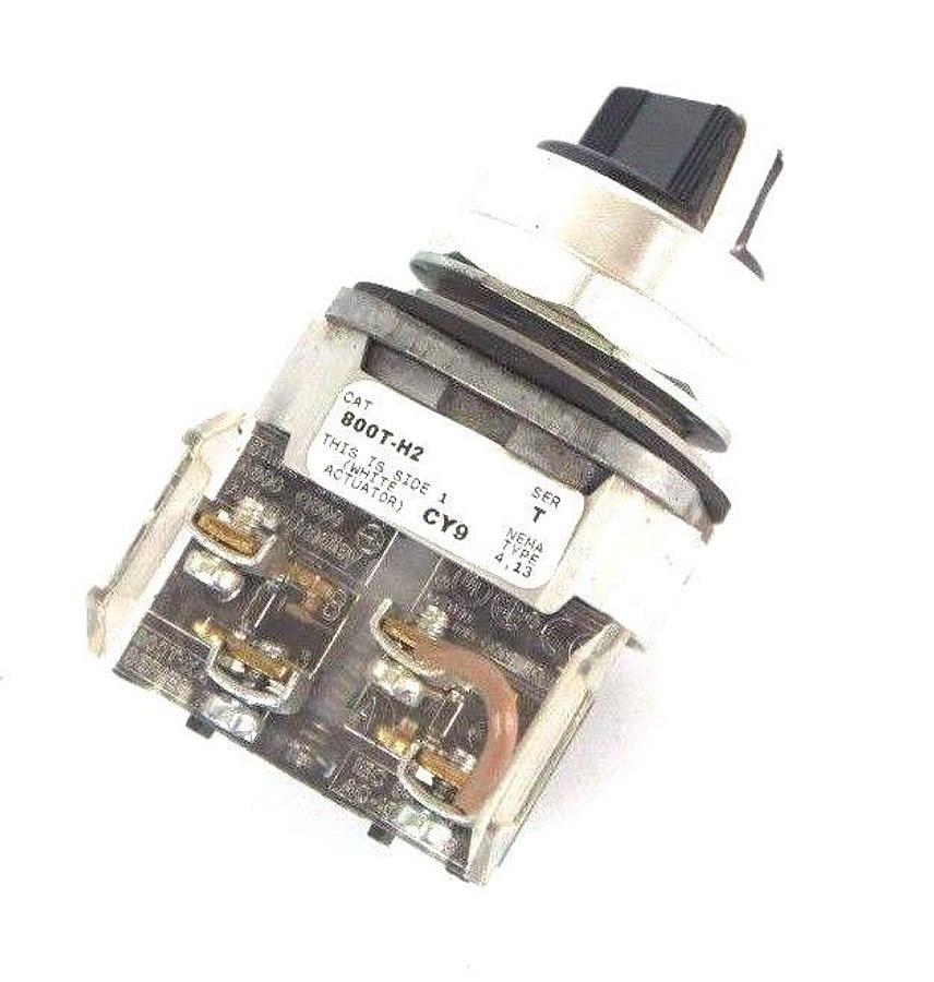 Used LOT OF 3 ALLEN BRADLEY 800T-H2 SELECTOR SWITCH SER. T W/ 800T-XA SER. D