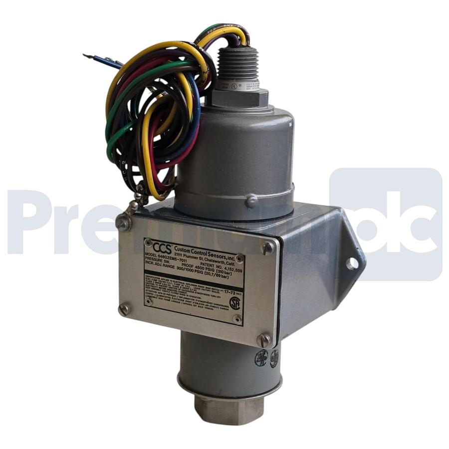 Used CCS Custom Control Sensors 646GZEM5-7011 Dual-Snap Pressure Switch 300-1000 PSIG