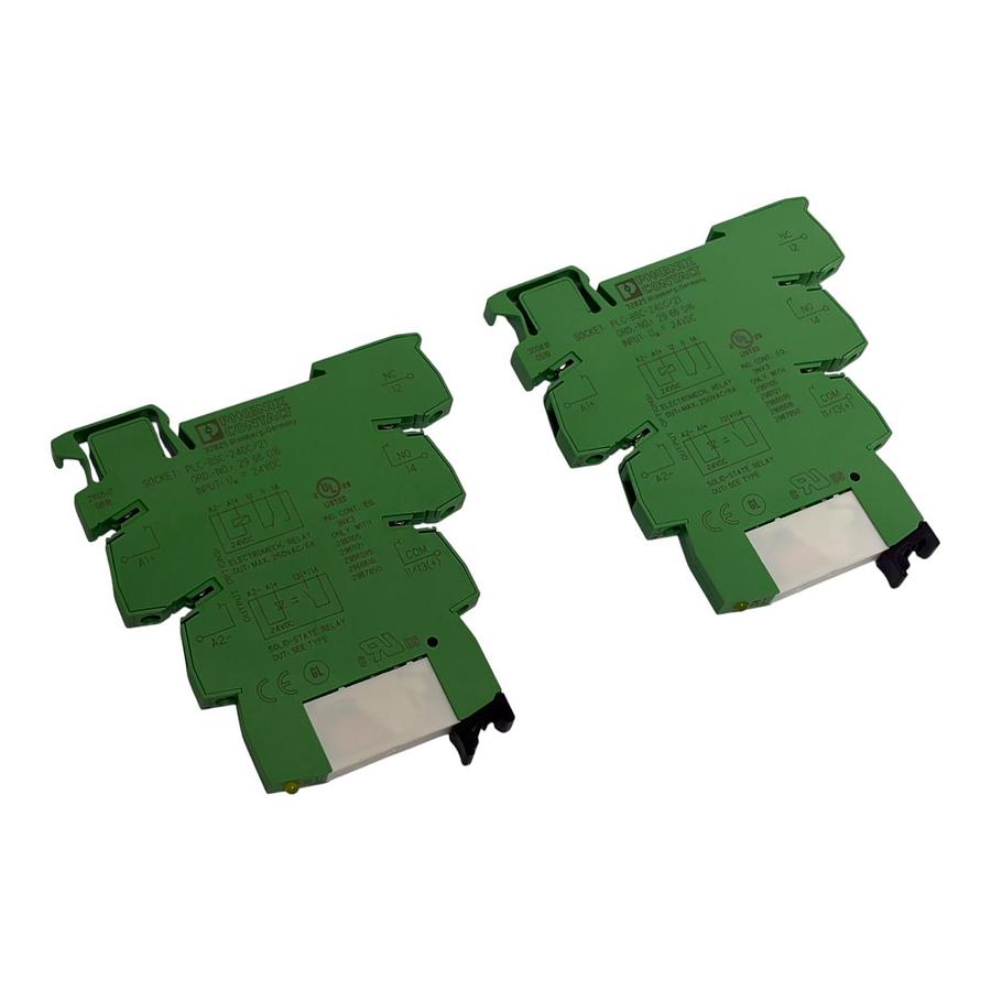 Lot of 2 Phoenix Contact PLC-RSC-24DC/21 2966171 Complete Relay Modules 24VDC 6A