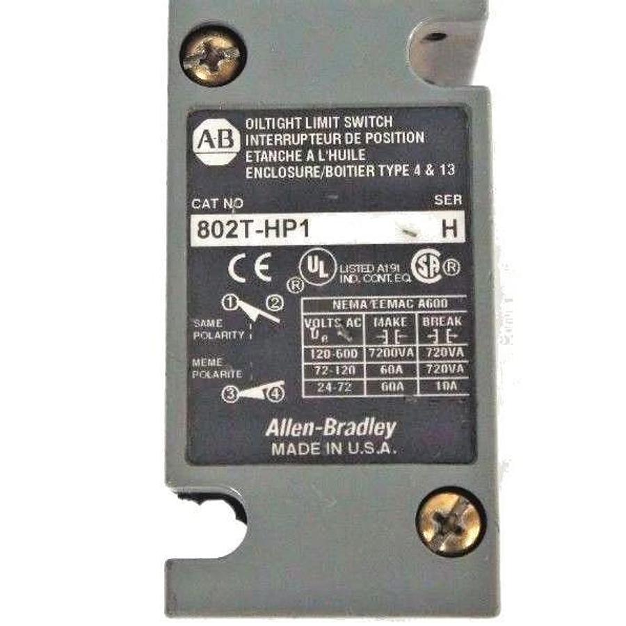Used ALLEN BRADLEY 802T-HP1 LIMIT SWITCH SER H, 802THP1
