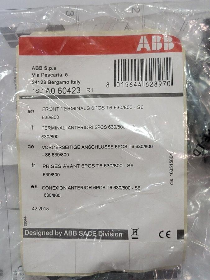 Used NEW IN BOX  ABB 1SDA061653R1 SACE TMAX T6N 800 CIRCUIT BREAKER 3-POLE 600A
