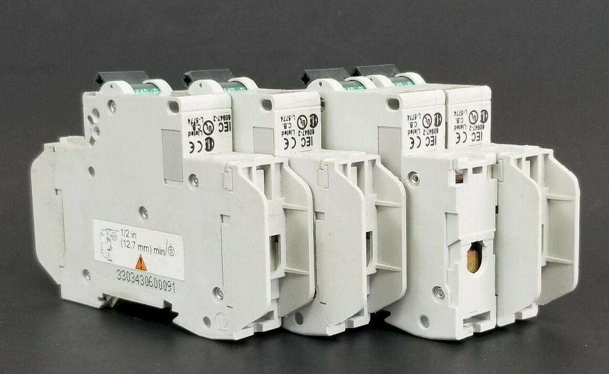 Used LOT OF 4 MERLIN GERIN CAT. NO. 60109 MULTI9 C60 CIRCUIT BREAKERS C8A 240V/60V