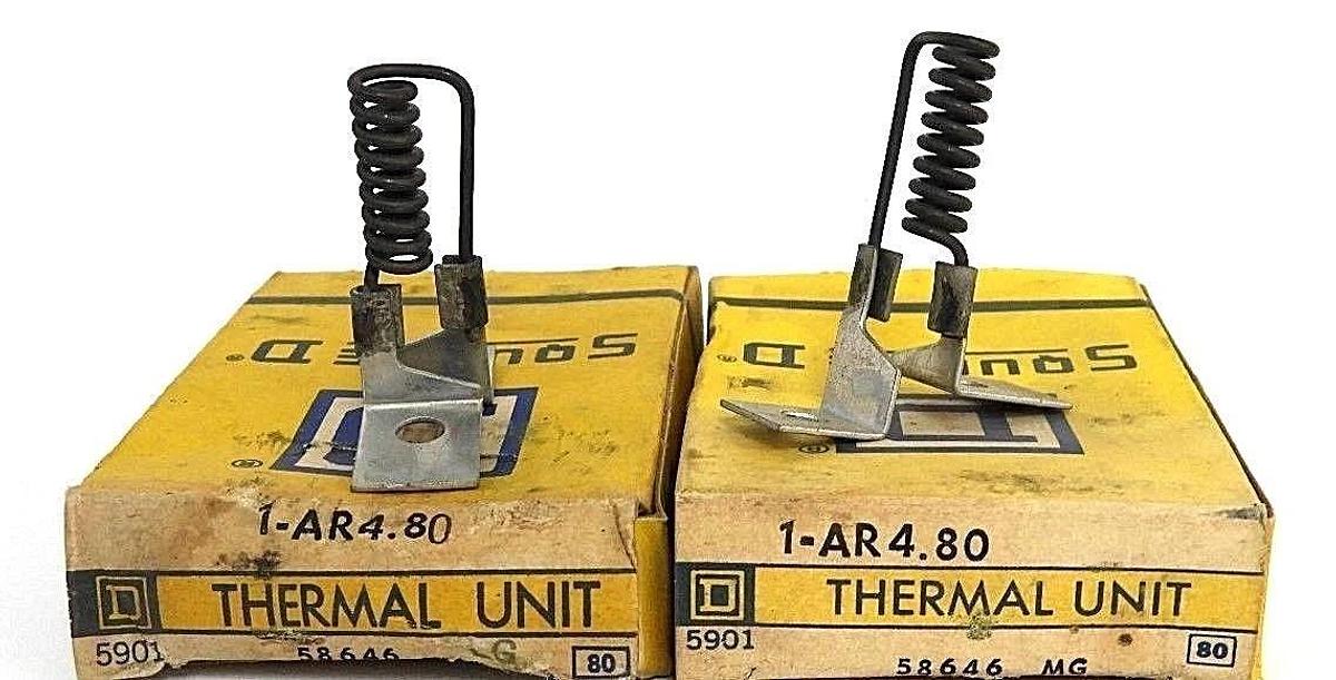 Used LOT OF 2 NIB SQUARE D AR4.80 THERMAL UNIT 58646, 1-AR4.80