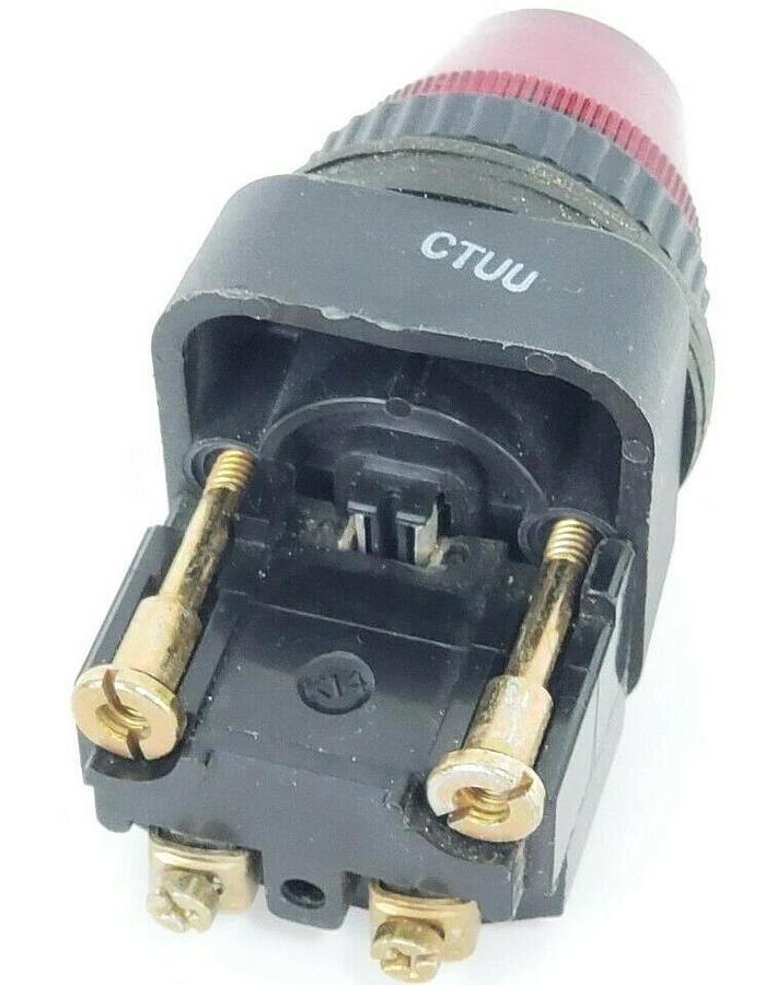 Used ALLEN BRADLEY 800H-PR16 PILOT LIGHT RED SER. F 120V 50/60HZ, 40171-002-01 COIL