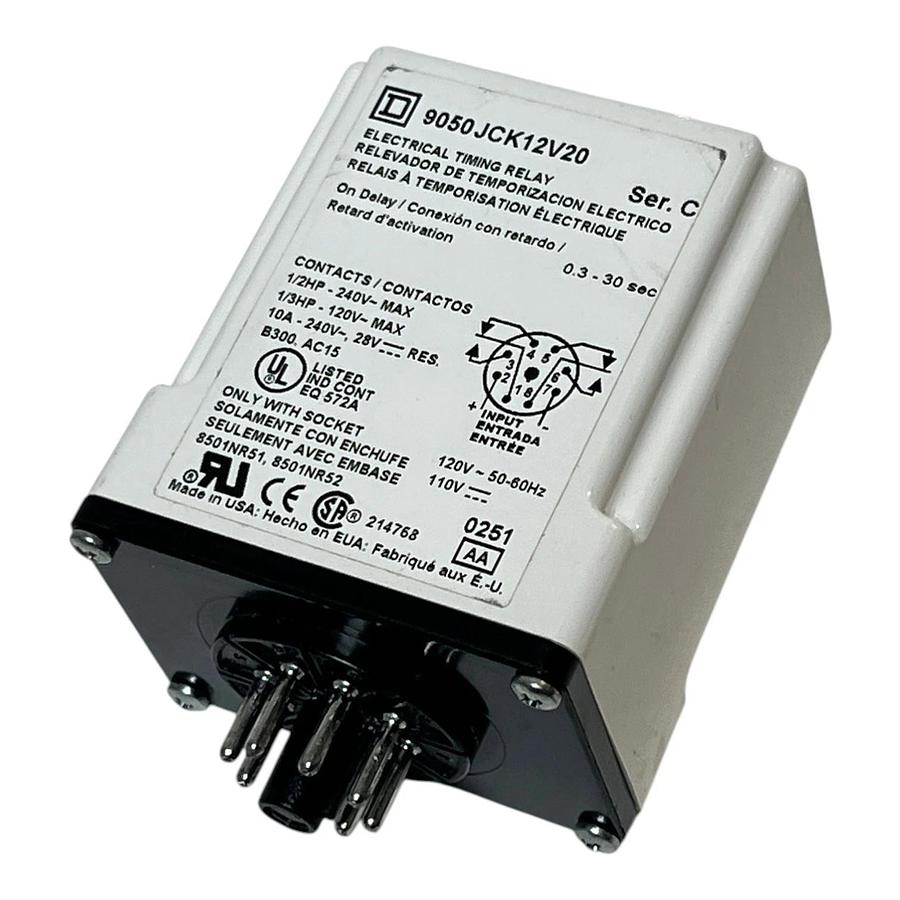 Square D 9050JCK12V20 Electrical Timing Relay 120V On Delay New Surplus