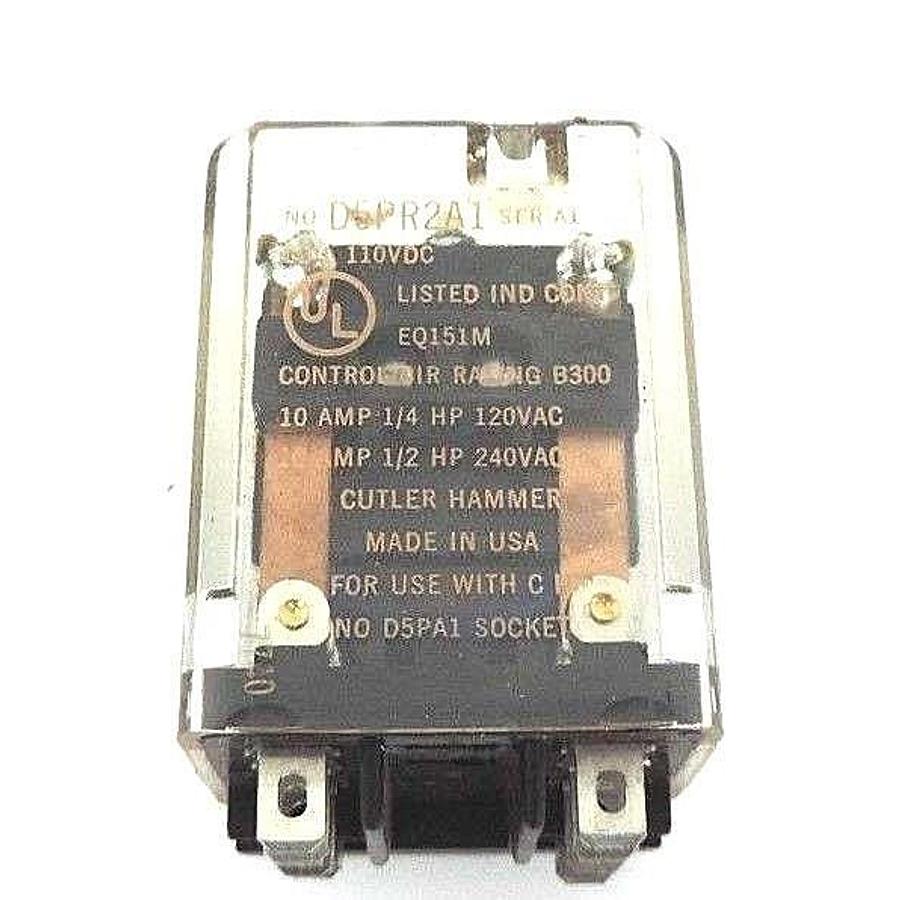 NIB CUTLER HAMMER D5PR2A1 SER. A1 PLUG IN RELAY D.P.D.T 110V
