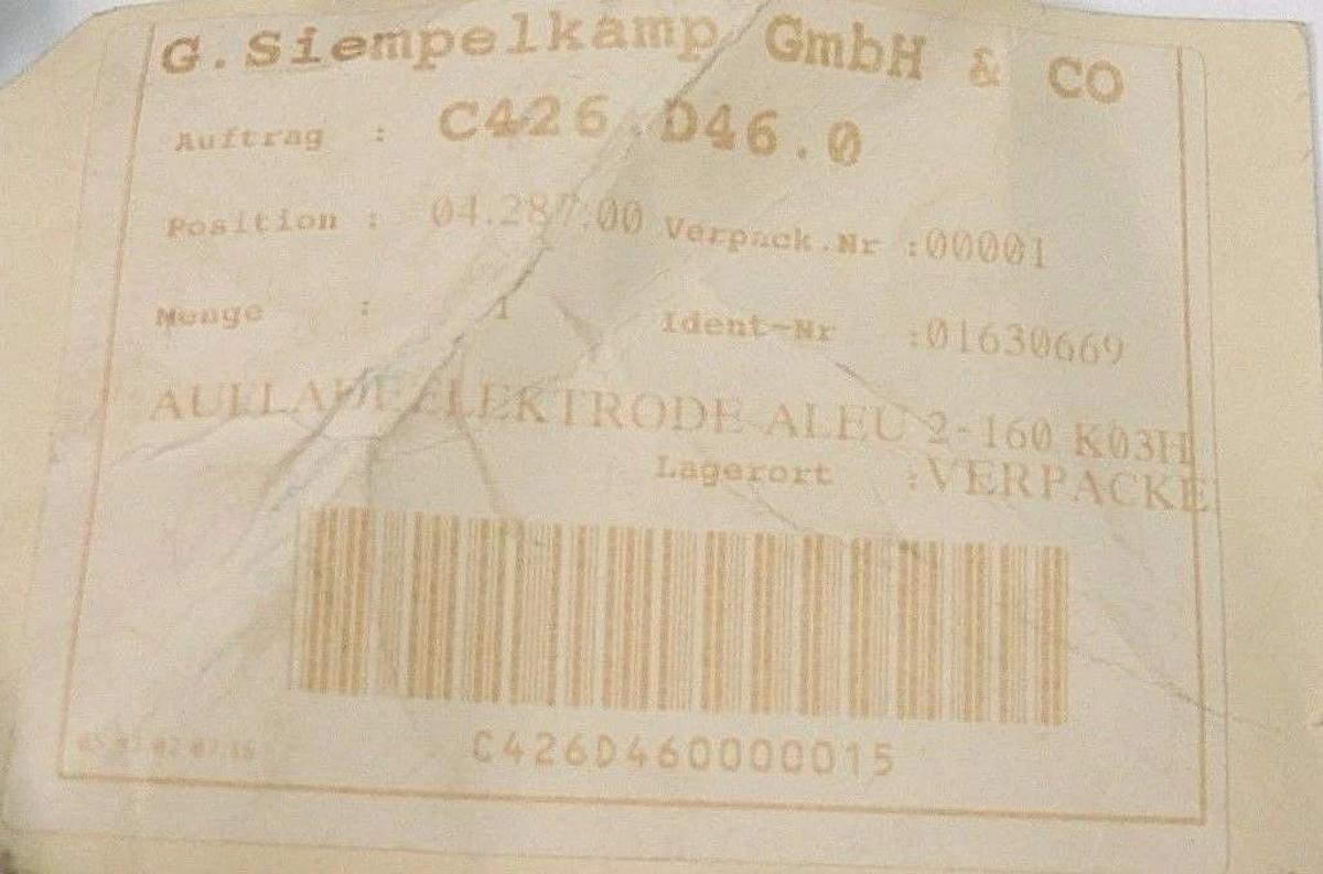 NEW SIEMPELKAMP C426.D46.0 CHARGING ELECTRODE BAR, SP-02-001, 01630669, C426D460