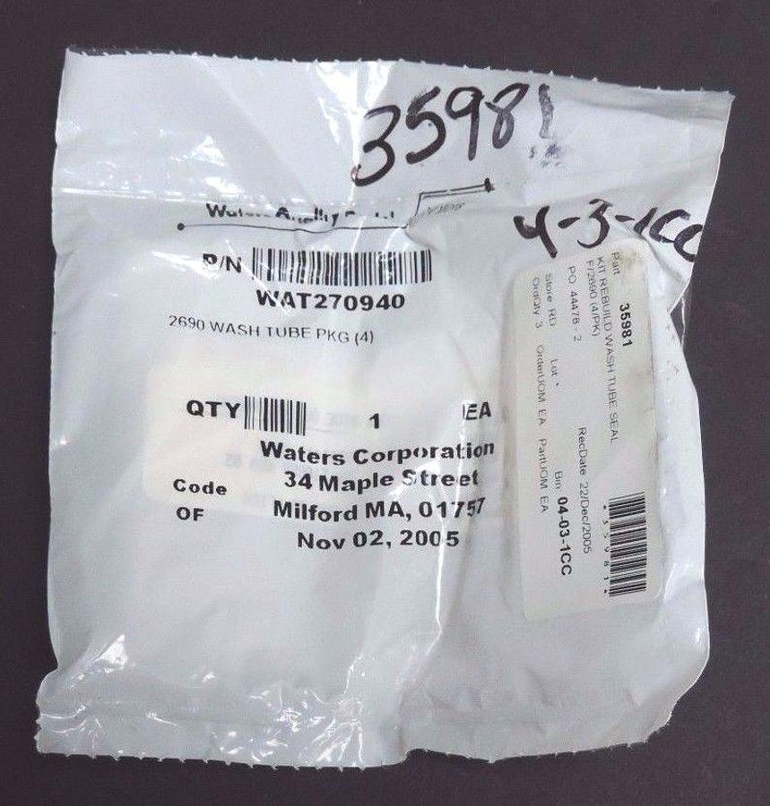 Used NIB WATERS WAT270940 2690 WASH TUBE PKG (4)