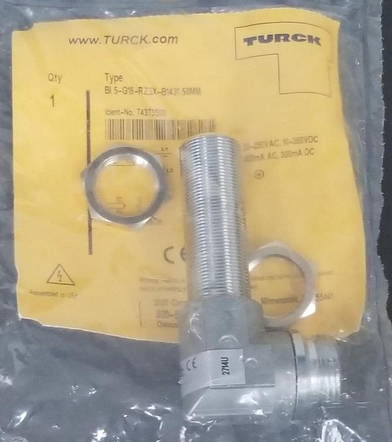 Used NEW TURCK BI 5-G18-RZ3X-B1431 50MM PROXIMITY SWITCH T4373500 BI5G18RZ3XB1431