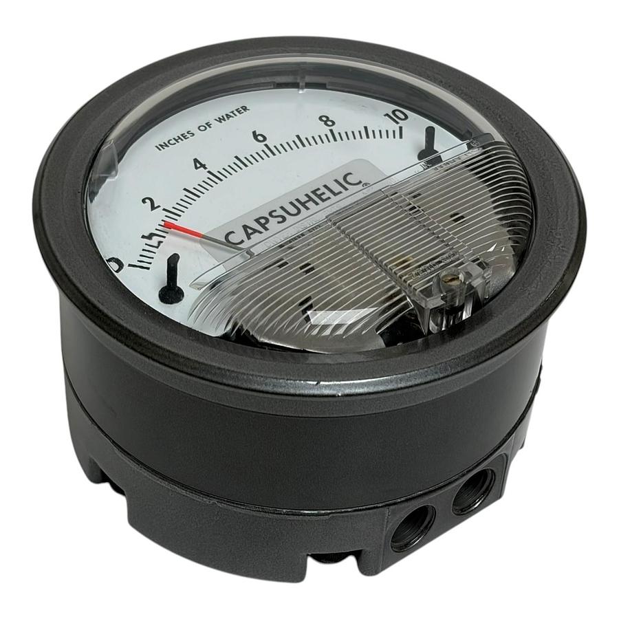 Used Dwyer 4010 Capsuhelic Differential Pressure Gauge 0-10 Inches of Water New