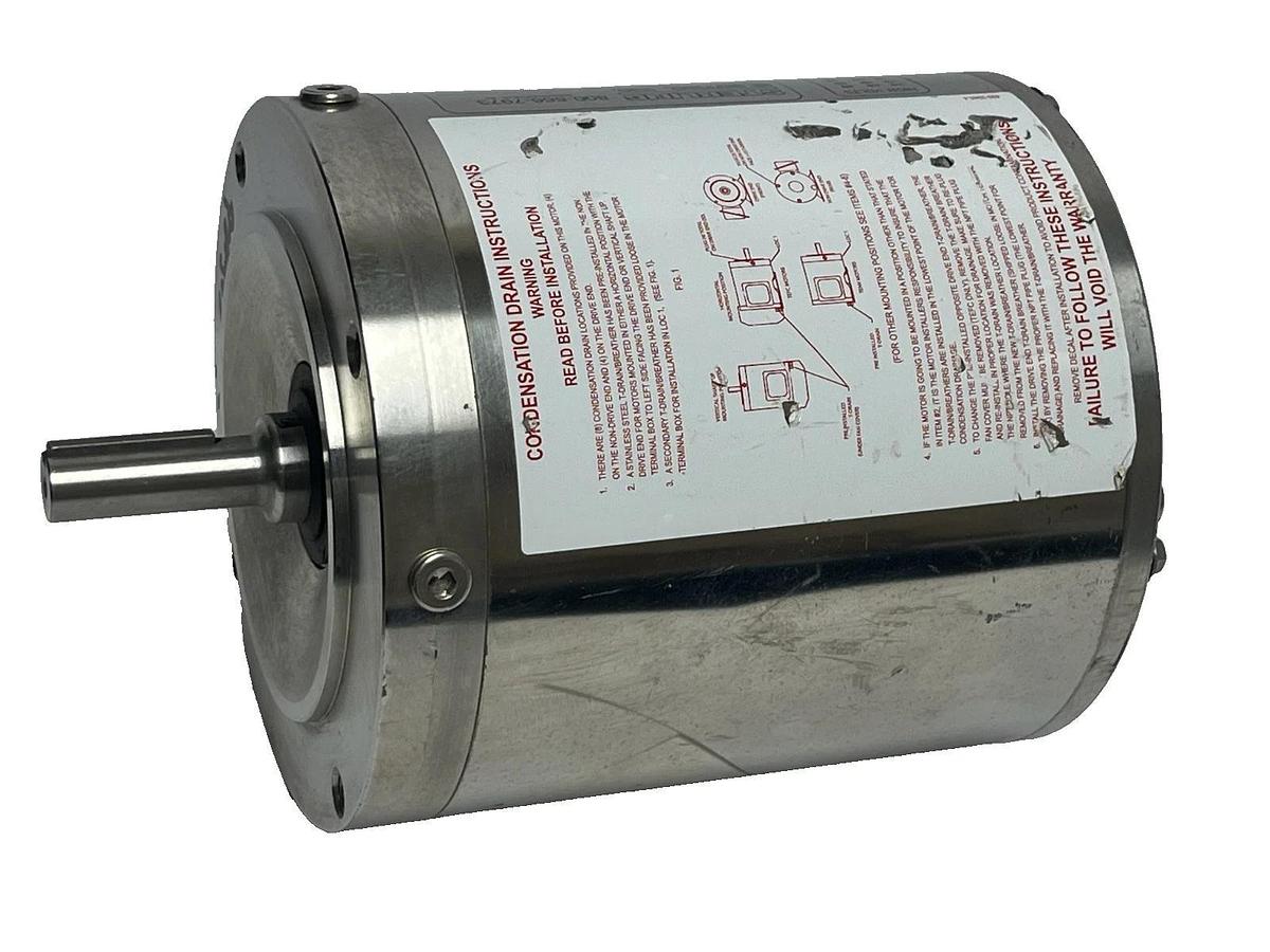 Sterling Electric SBY034MCA Stainless Washdown Motor 1/3HP 1750RPM 3PH 56C TENV