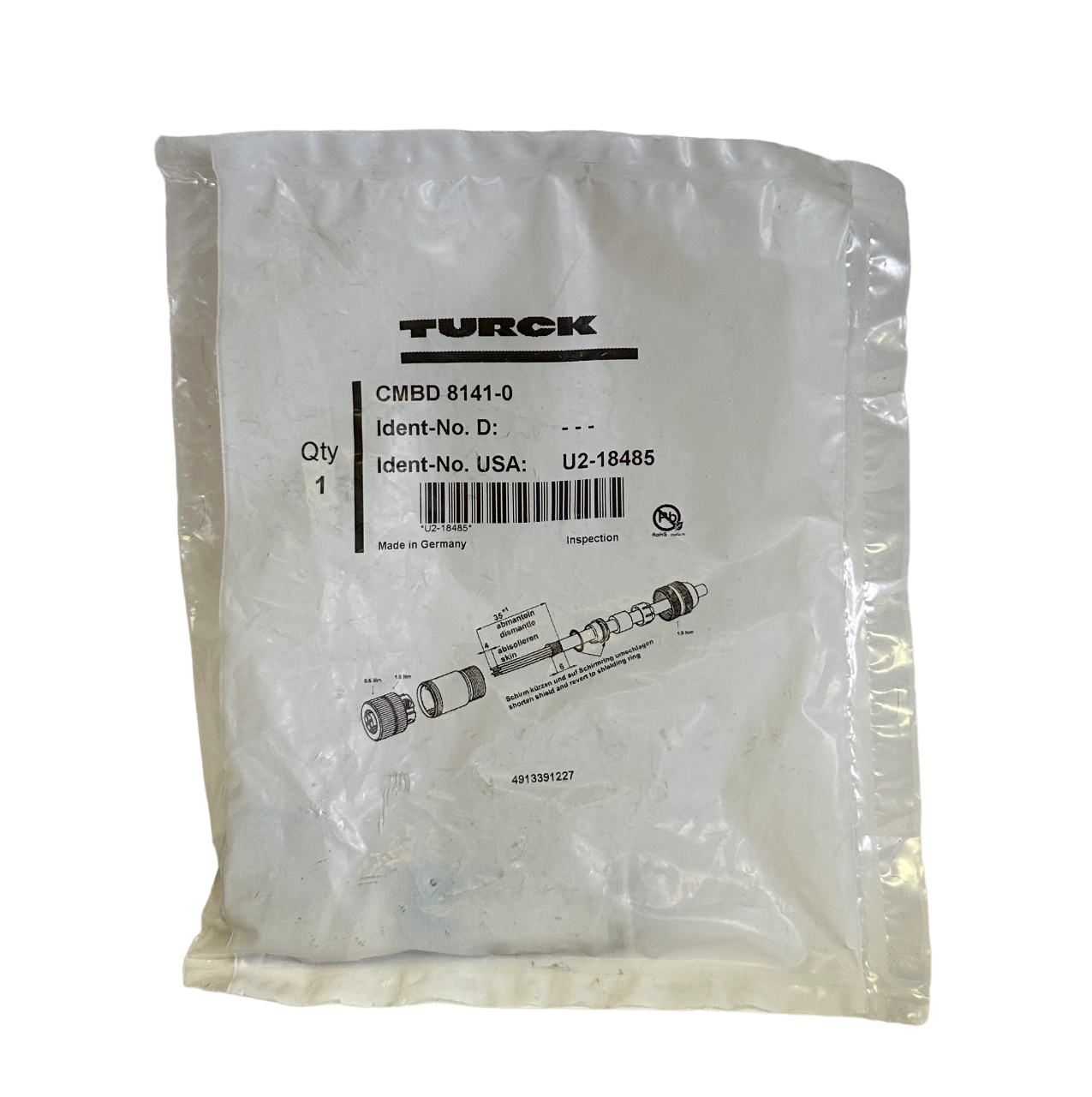 NEW TURCK CMBD 8141-0 / CMBD81410 STRAIGHT FEMALE M23 FIELD WIREABLE U2-18485