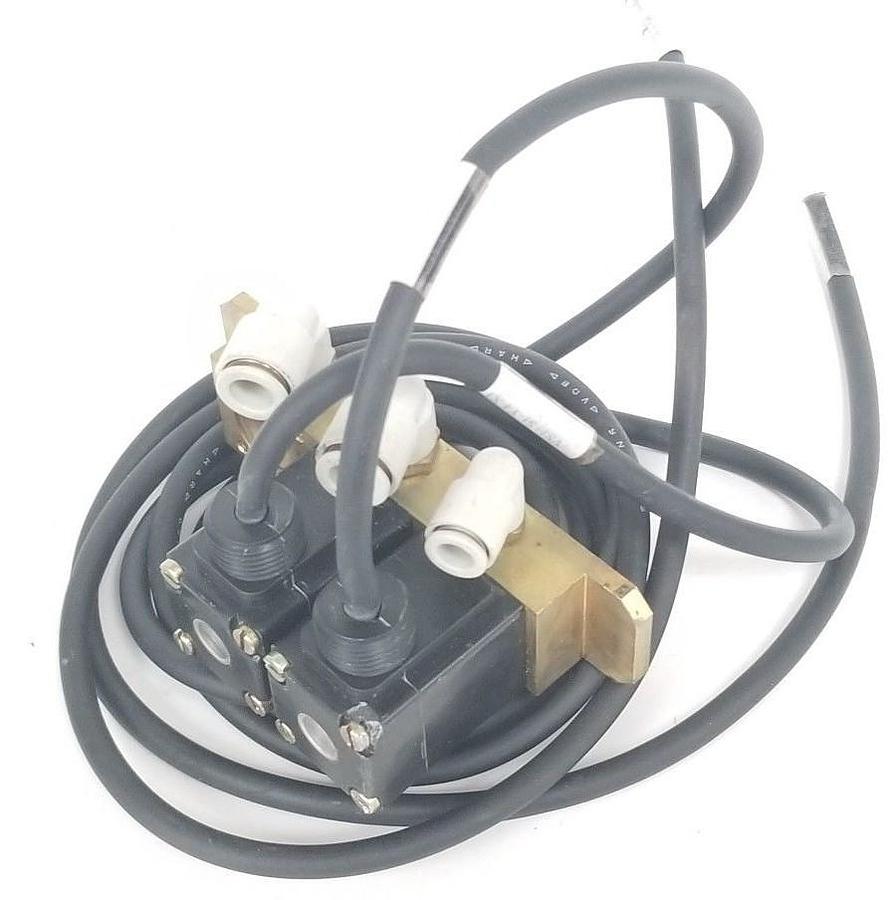 Used BURKERT 007798D SOLENOID BLOCK MICR-UTKL-UI W/ 00120617 HEADS 0211 A 00,0 NBR MS
