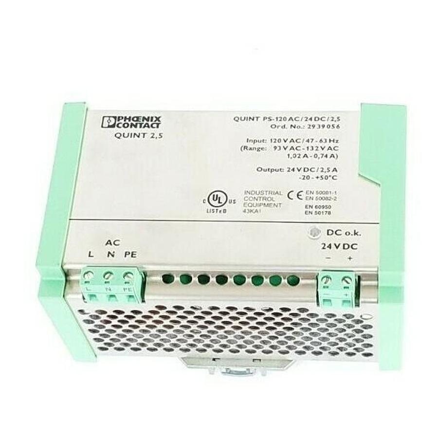 Used PHOENIX CONTACT QUINT-PS-120AC/24DC/2.5 POWER SUPPLY ORD. NO.: 2939056