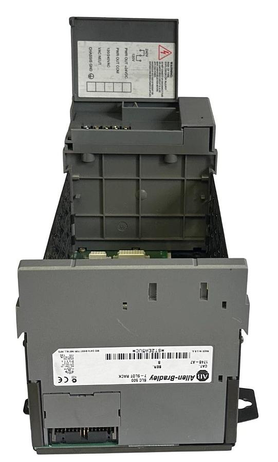 Used ALLEN BRADLEY 1746-P2 /C SLC 500 POWER SUPPLY W/ 1746-A7 /B 7-SLOT PLC CHASSIS