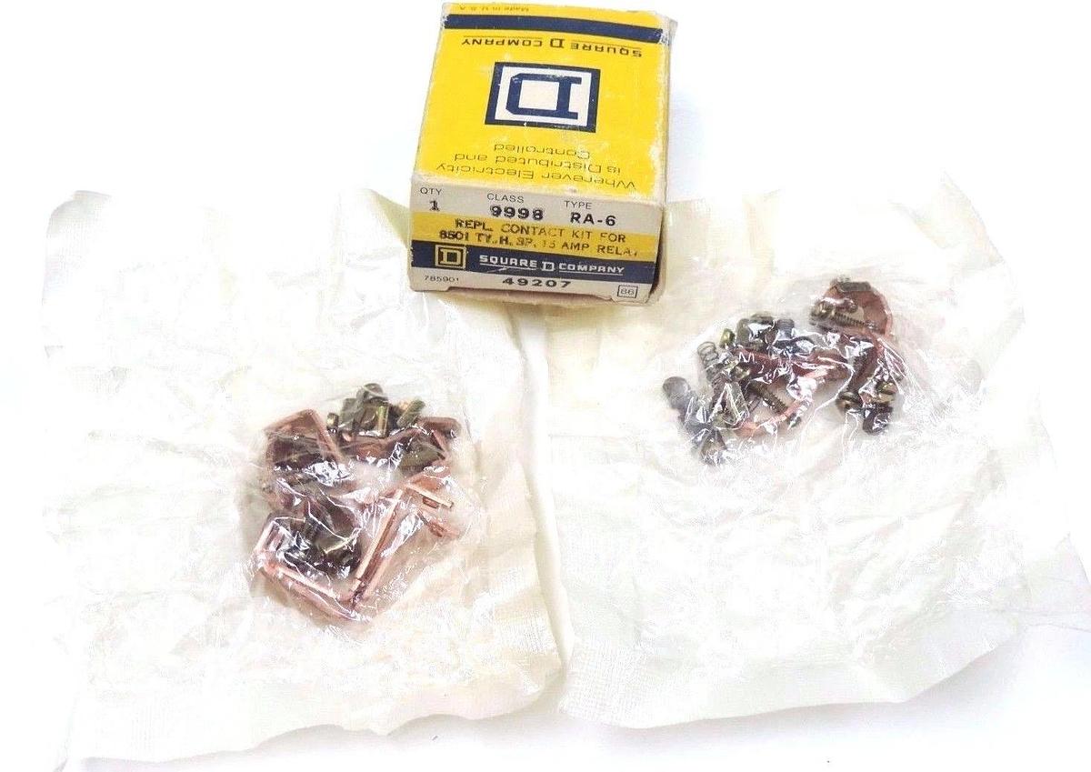 Used NIB SQUARE D 9998-RA6 REPLACENT CONTACT KIT FOR 8501 15AMP. 9998RA6