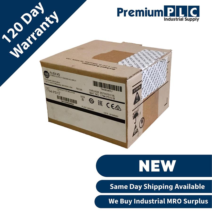 Used NEW ALLEN BRADLEY 1794-PS13 /B REV. B01 FLEX I/O POWER SUPPLY MODULE 1794PS13