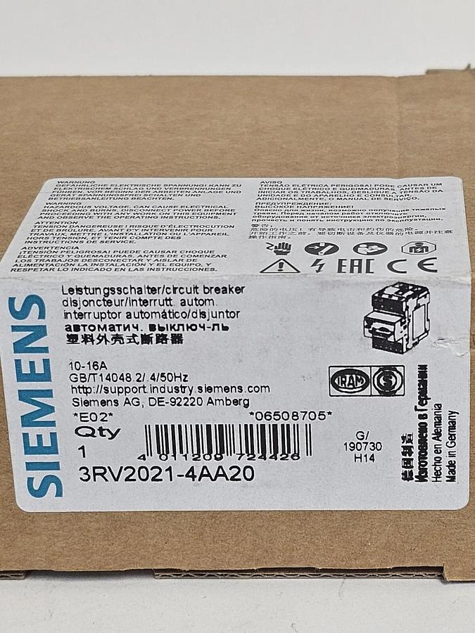 Used NIB SIEMENS 3RV2021-4AA20 CIRCUIT BREAKER 10-16AMP 3RV20214AA20