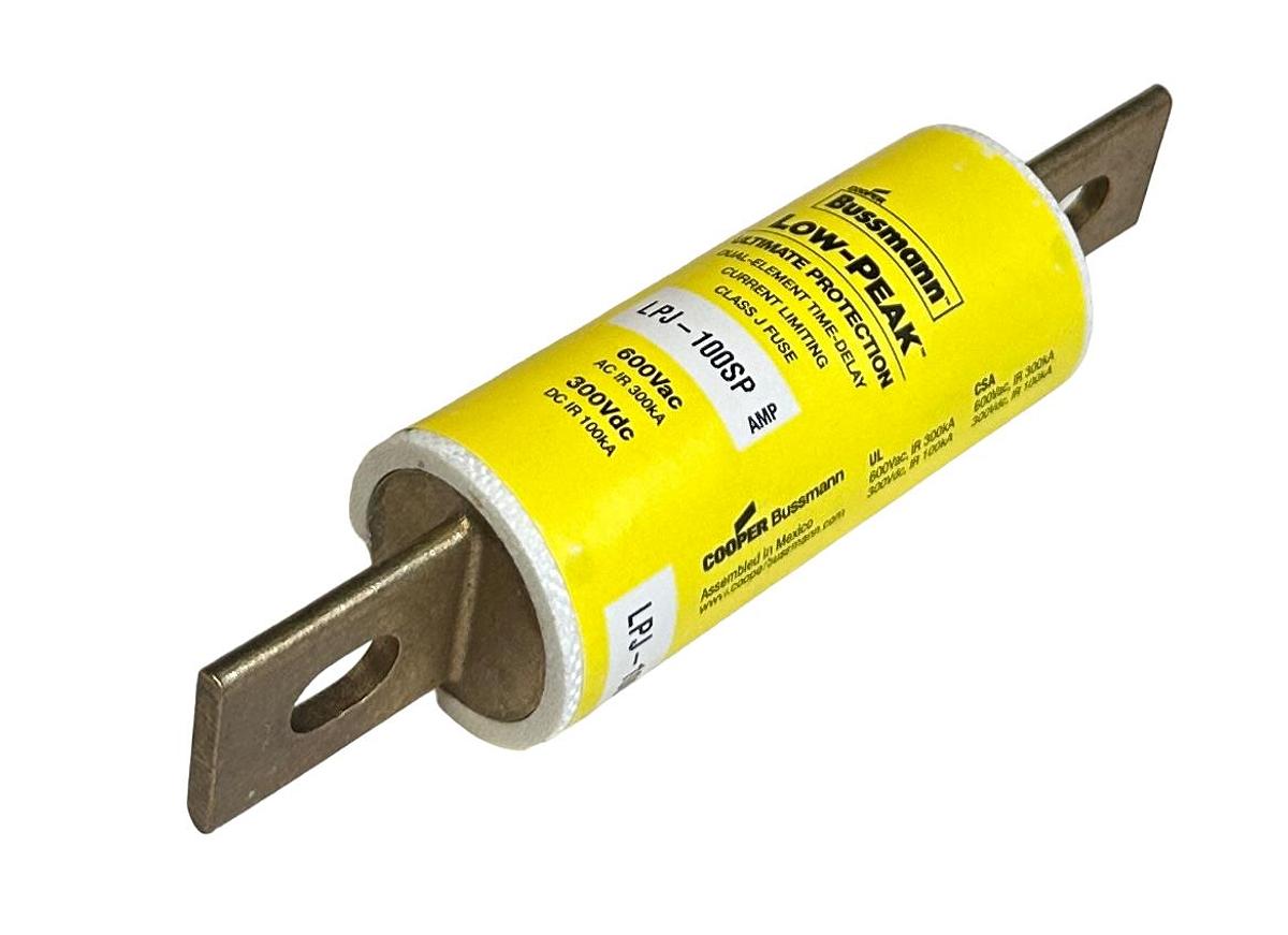 Used 5 COOPER BUSSMANN LPJ-100SP / LPJ100SP LOW PEAK CLASS J FUSES 100A NSMP