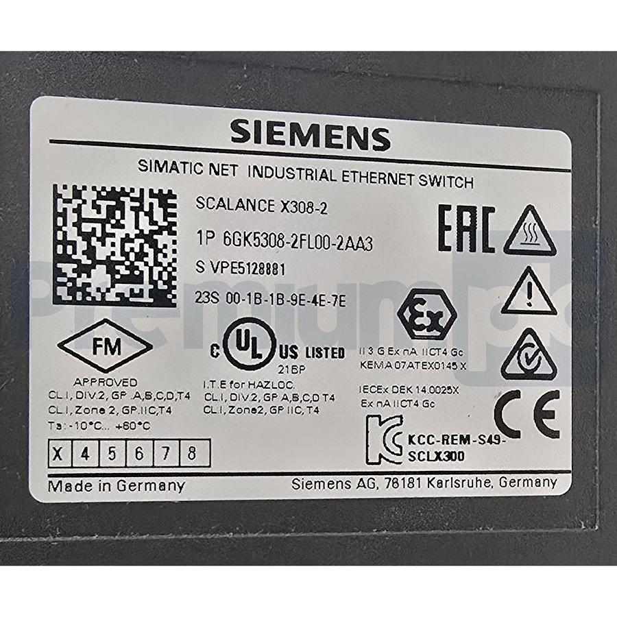 Used Siemens 6GK5308-2FL00-2AA3 SCALANCE X308-2 Managed IE Switch 10-Port 1GB MM NSMP