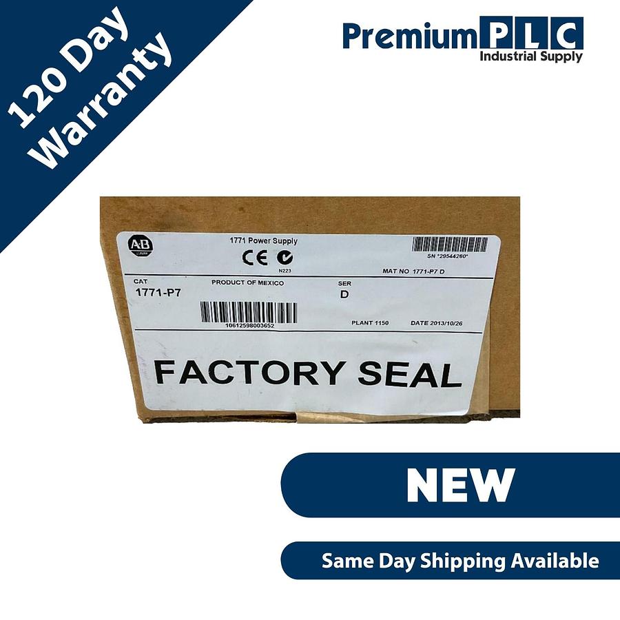 Used NEW ALLEN BRADLEY 1771-P7 /D POWER SUPPLY 120/220V AC FOR PLC-5 I/O CHASSIS