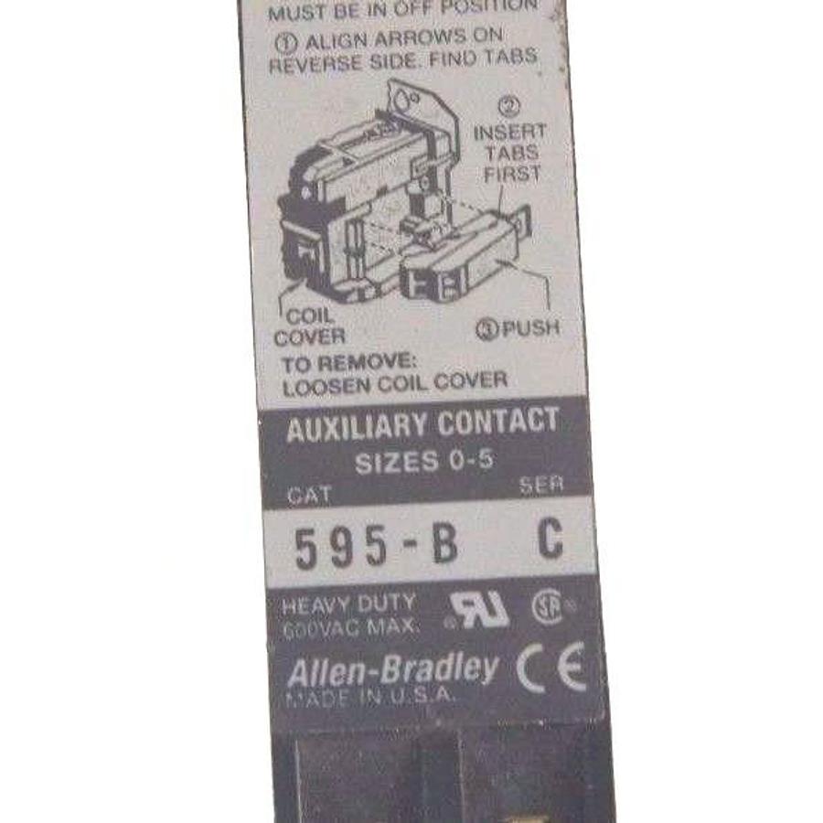 Used NEW ALLEN BRADLEY 595-B AUXILIARY CONTACT SER. C, 1NC FOR NEMA SIZES 0-5, 595B