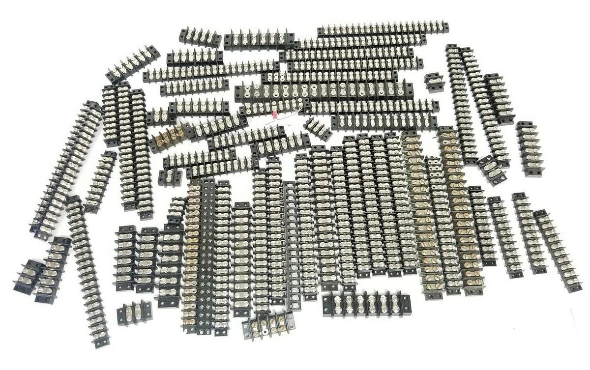 Used ~SEVEN POUNDS 7LBS OF ASSORTED SIZE CINCH WIRE TERMINAL BLOCKS / CONNECTORS