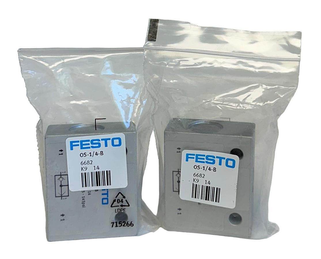 Used 2 NEW FESTO OS-1/4-B / 6682 OS SERIES OR PNEUMATIC GATE VALVES 1-10BAR NSMP